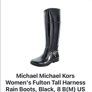🥂MICHAEL Michael Kors Fulton Harness Rain Boots- 8M